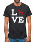 Love Min Pin Dog Silhouette Mens T-Shirt