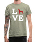 Love Min Pin Dog Silhouette Mens T-Shirt