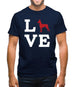 Love Min Pin Dog Silhouette Mens T-Shirt