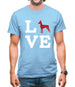 Love Min Pin Dog Silhouette Mens T-Shirt