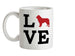 Love Newfoundland Dog Silhouette Ceramic Mug