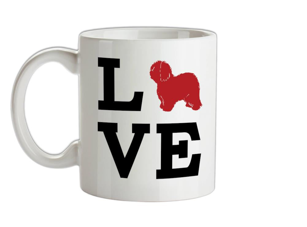 Love Old English Sheepdog Dog Silhouette Ceramic Mug