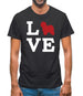 Love Old English Sheepdog Dog Silhouette Mens T-Shirt