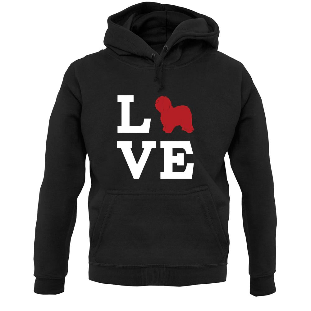 Love Old English Sheepdog Dog Silhouette Unisex Hoodie