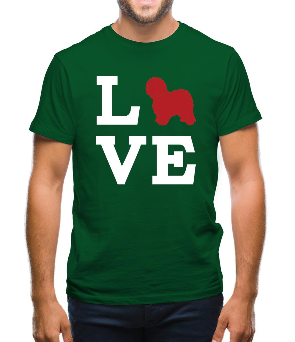 Love Old English Sheepdog Dog Silhouette Mens T-Shirt
