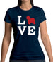 Love Old English Sheepdog Dog Silhouette Womens T-Shirt