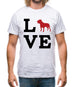 Love Pitbull Dog Silhouette Mens T-Shirt