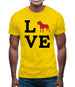 Love Pitbull Dog Silhouette Mens T-Shirt