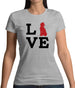 Love Poodle Dog Silhouette Womens T-Shirt