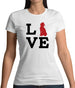 Love Poodle Dog Silhouette Womens T-Shirt