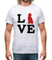 Love Poodle Dog Silhouette Mens T-Shirt