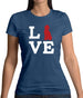 Love Poodle Dog Silhouette Womens T-Shirt