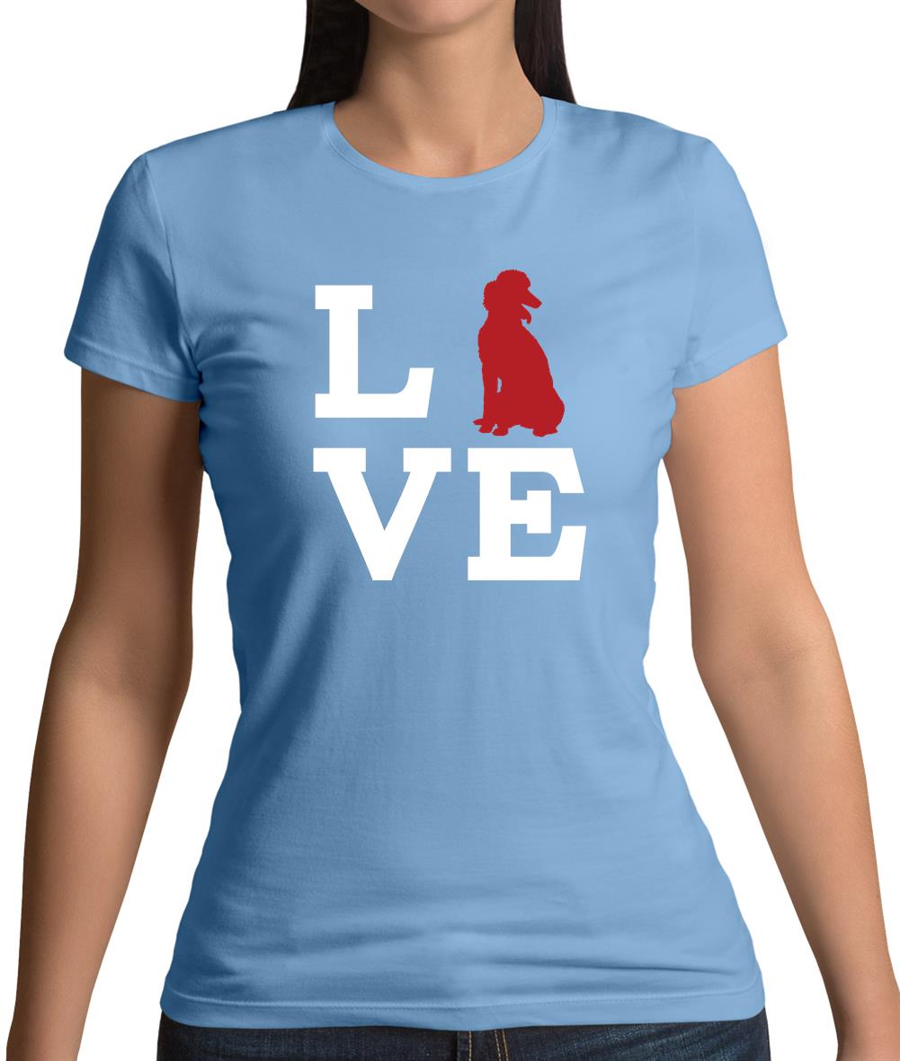 Love Poodle Dog Silhouette Womens T-Shirt