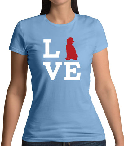 Love Poodle Dog Silhouette Womens T-Shirt