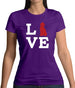 Love Poodle Dog Silhouette Womens T-Shirt