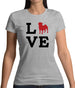 Love Pug Dog Silhouette Womens T-Shirt