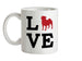 Love Pug Dog Silhouette Ceramic Mug