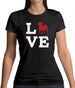 Love Pug Dog Silhouette Womens T-Shirt