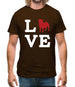 Love Pug Dog Silhouette Mens T-Shirt