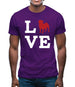 Love Pug Dog Silhouette Mens T-Shirt