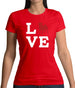 Love Pug Dog Silhouette Womens T-Shirt