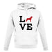 Love Rottweiler Dog Silhouette unisex hoodie