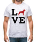 Love Rottweiler Dog Silhouette Mens T-Shirt