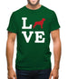 Love Rottweiler Dog Silhouette Mens T-Shirt