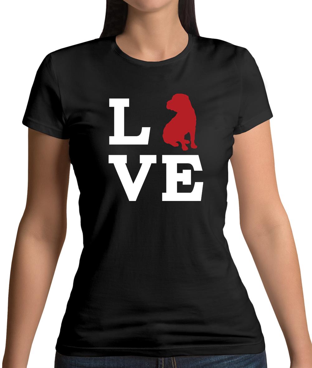Love Shar Pei Dog Silhouette Womens T-Shirt