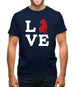 Love Shar Pei Dog Silhouette Mens T-Shirt