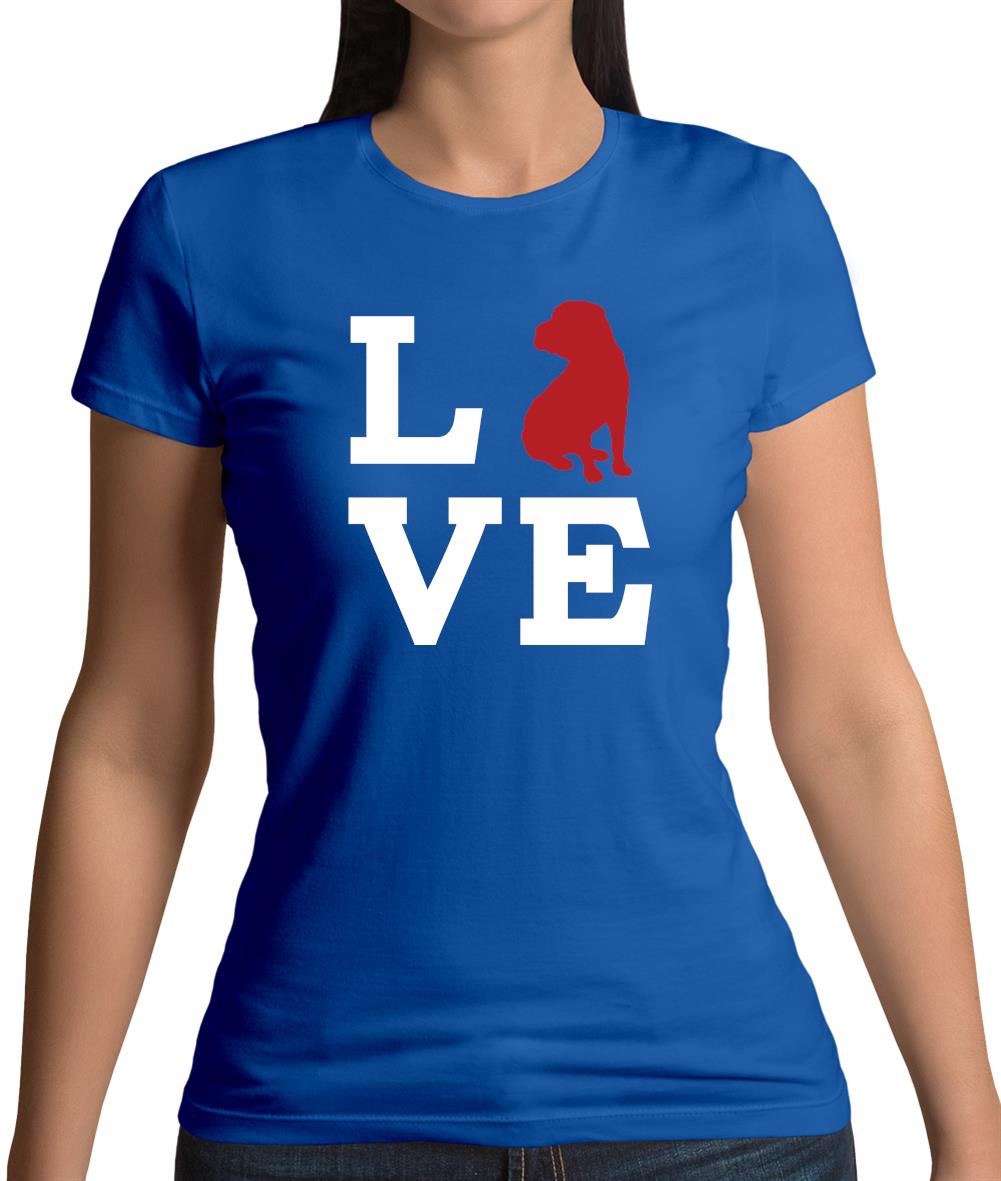 Love Shar Pei Dog Silhouette Womens T-Shirt