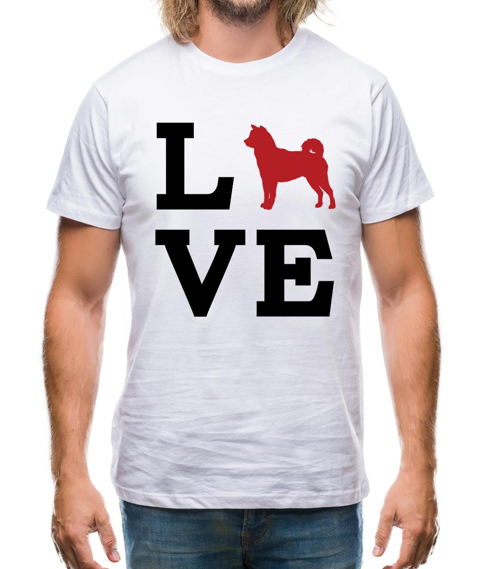 Love Shiba Inu Dog Silhouette Mens T-Shirt