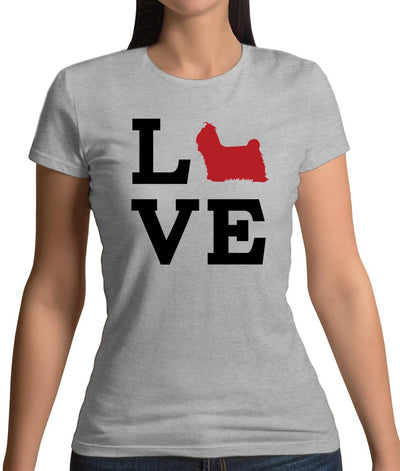 Love Shih Tzu Dog Silhouette Womens T-Shirt