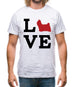 Love Shih Tzu Dog Silhouette Mens T-Shirt