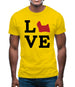 Love Shih Tzu Dog Silhouette Mens T-Shirt