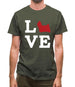Love Shih Tzu Dog Silhouette Mens T-Shirt