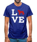 Love St Bernard Dog Silhouette Mens T-Shirt
