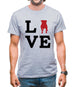 Love Staffordshire Bull Terrier Dog Silhouette Mens T-Shirt