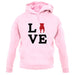 Love Staffordshire Bull Terrier Dog Silhouette unisex hoodie