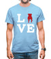 Love Staffordshire Bull Terrier Dog Silhouette Mens T-Shirt