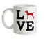 Love Vizsla Dog Silhouette Ceramic Mug