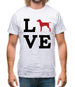 Love Vizsla Dog Silhouette Mens T-Shirt