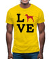 Love Vizsla Dog Silhouette Mens T-Shirt