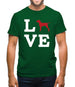 Love Vizsla Dog Silhouette Mens T-Shirt