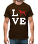 Love Vizsla Dog Silhouette Mens T-Shirt