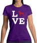 Love Vizsla Dog Silhouette Womens T-Shirt