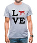 Love Weimaraner Dog Silhouette Mens T-Shirt