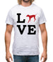 Love Weimaraner Dog Silhouette Mens T-Shirt