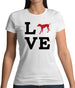 Love Weimaraner Dog Silhouette Womens T-Shirt