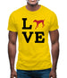 Love Weimaraner Dog Silhouette Mens T-Shirt